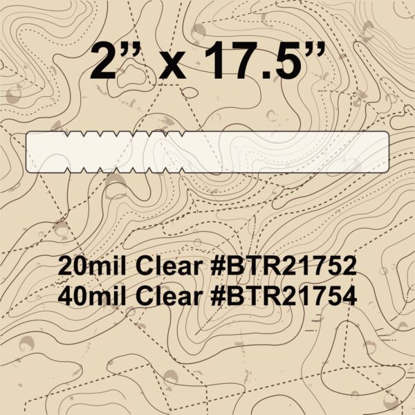 A white paper with the words " 2 0 mil clear btr 2 1 7 5 2 4 0 mil clear btr 2 1 7 5 4 ".