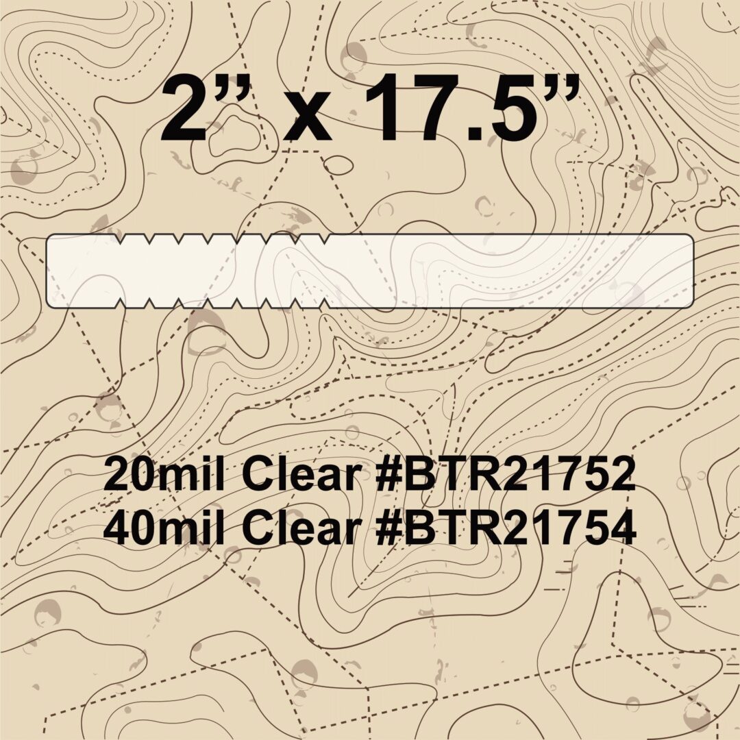 A white paper with the words " 2 0 mil clear btr 2 1 7 5 2 4 0 mil clear btr 2 1 7 5 4 ".