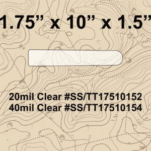 A paper with the size of a pencil marked " 2 0 mil clear # ss / tt 1 7 5 1 0 1 5 2 ".